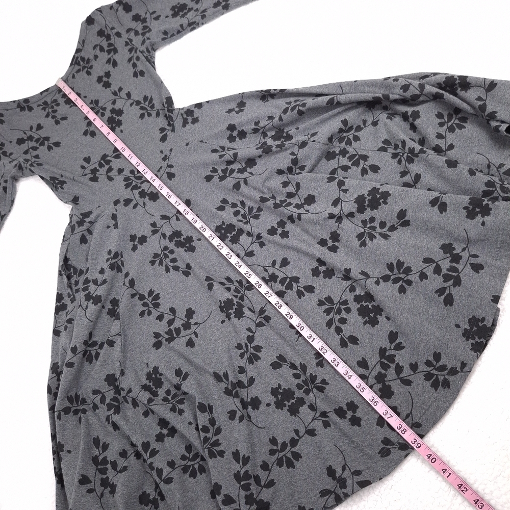 Effie's Heart Ava Dress floral pockets knee length whimsical fit flare twee gray - Picture 7 of 10